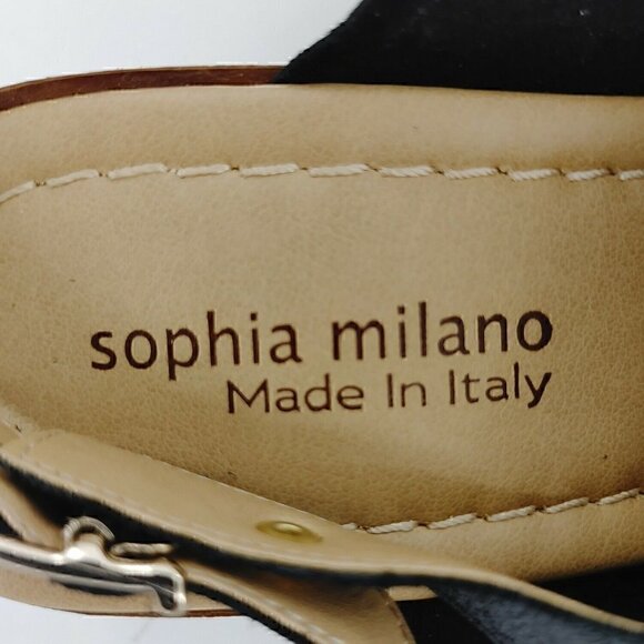 SOPHIA MILANO Black Suede Platform Sandals - Picture 9 of 9